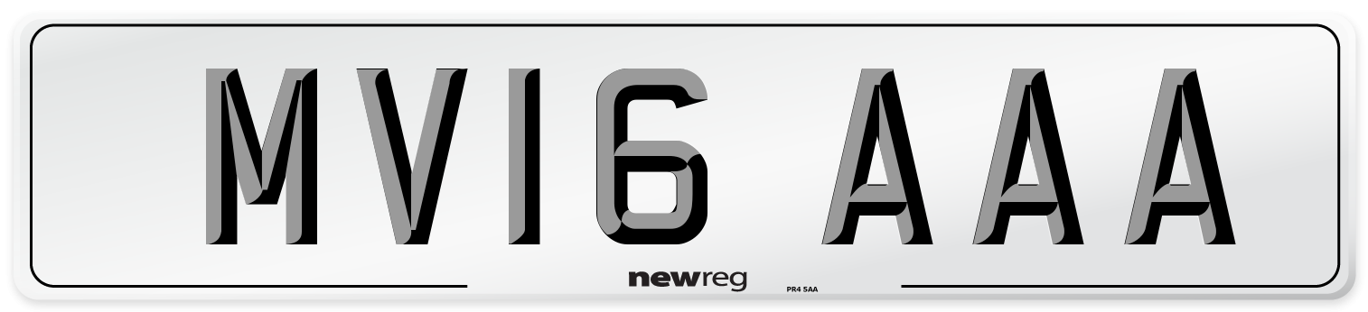 MV16 AAA Number Plate from New Reg